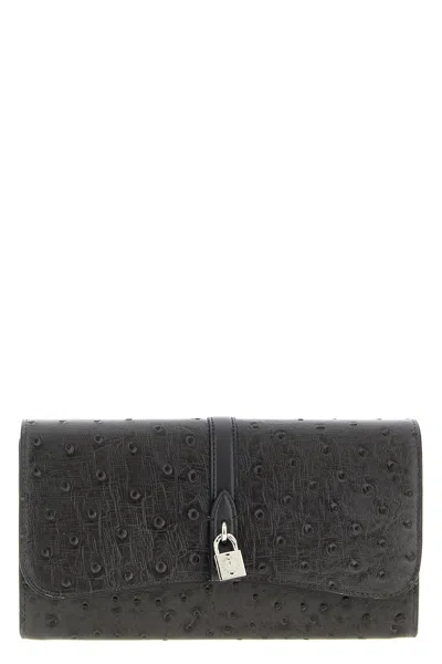 Stella Mccartney Ryder Rectangular Crossbody Bag Textured Strap In Black