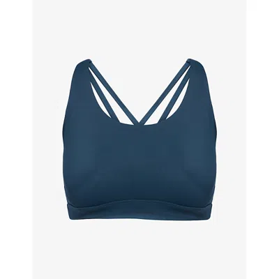 Tala Womens  Skinluxe Removable-pad Stretch-woven Sports Bra In Blue