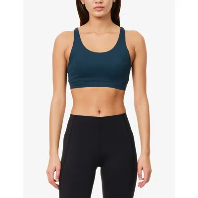Tala Womens  Skinluxe Removable-pad Stretch-woven Sports Bra In Blue