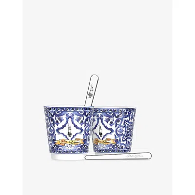 Bialetti X Dolce & Gabbana Espresso Cup Gift Set In Blue