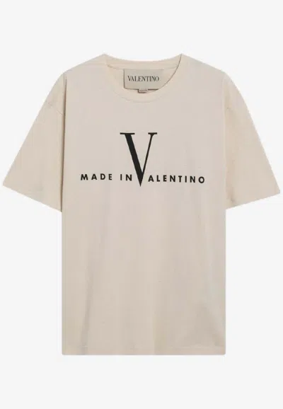 Valentino Garavani Cotton T-shirt With Made In Print Clothing In Blue