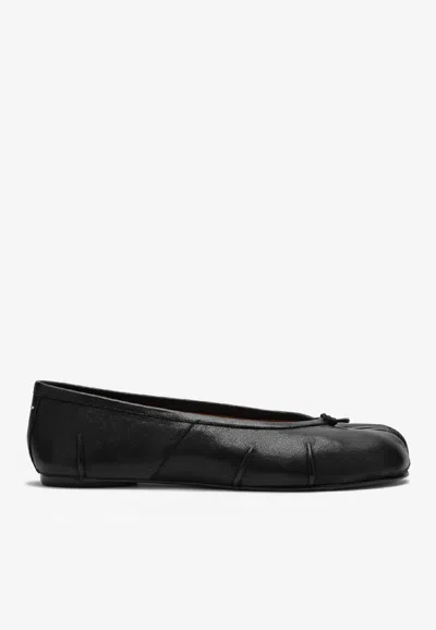 Maison Margiela Leather Tabi Ballet Flats In Black