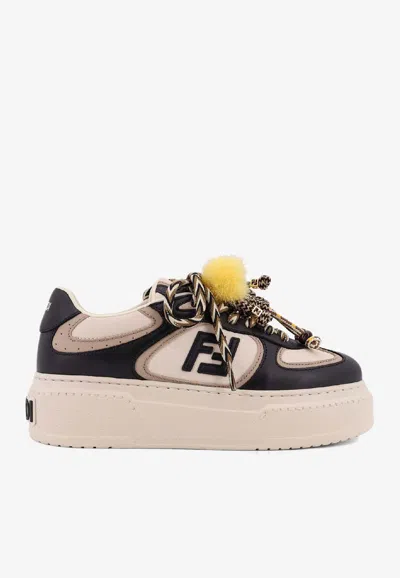 Fendi Match Platform Sneakers In Black