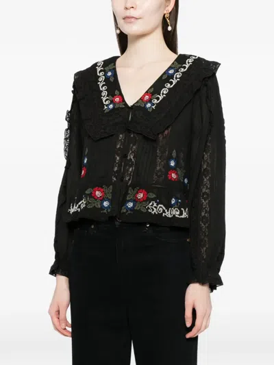 Rixo London Maribelle Blouse In Black