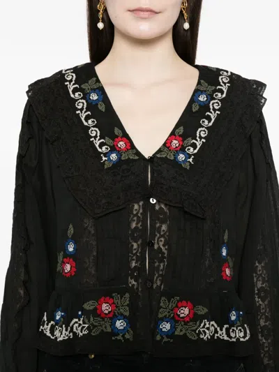 Rixo London Maribelle Blouse In Black