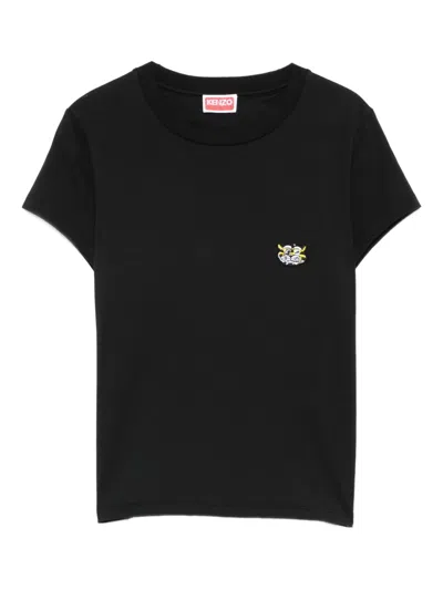 Kenzo Gots Wild Tiger Printed Crewneck T-shirt In Black