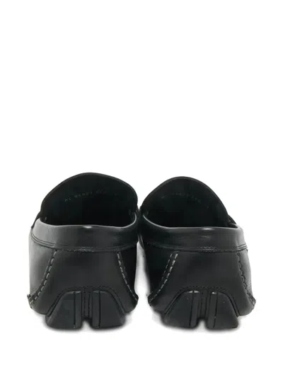 Pre-owned Ferragamo Gancini Leather Loafers In Black
