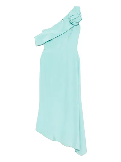 Saiid Kobeisy Asymmetrical Flower Dress In Blue