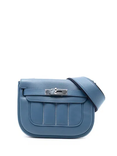 Pre-owned Hermes 2016 Swift Berline 28 Crossbody Bag In Blue