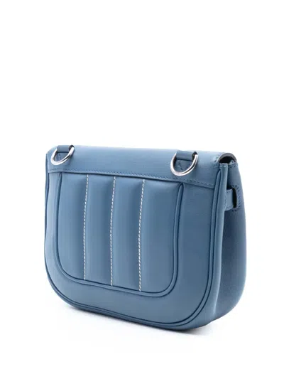 Pre-owned Hermes 2016 Swift Berline 28 Crossbody Bag In Blue