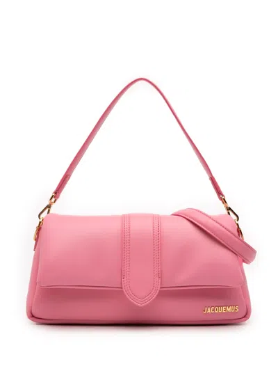 Pre-owned Jacquemus 2020-2025 Padded Lambskin Le Bambimou Satchel In Pink