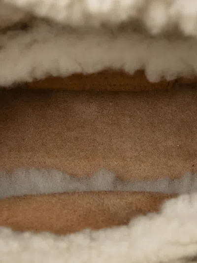 Pre-owned Dior 2000-2025 Mini Suede Cannage With Shearling Trim Lady  Satchel In Brown