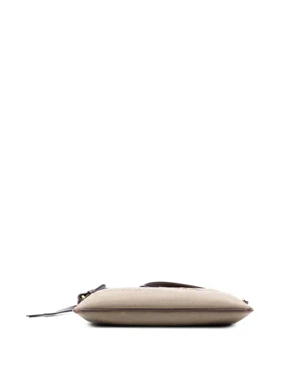 Pre-owned Prada 2000-2025 Canvas Canapa Logo Bow Crossbody Bag In Brown