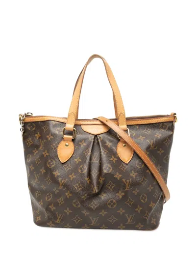 Pre-owned Louis Vuitton 2013 Monogram Palermo Pm Satchel In Brown