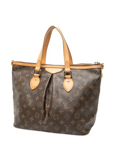 Pre-owned Louis Vuitton 2013 Monogram Palermo Pm Satchel In Brown