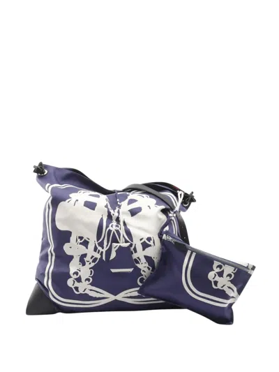 Pre-owned Hermes 2019 Brides De Gala Silky City Mm Shoulder Bag In Blue