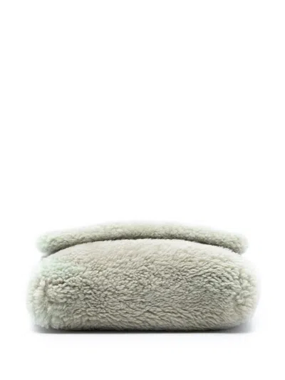 Pre-owned Saint Laurent 2022 Medium Shearling Monogram Kate Reversible Shoulder Bag In Gray