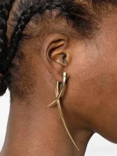Shaun Leane Sabre Statement Crossover Earrings In Gold