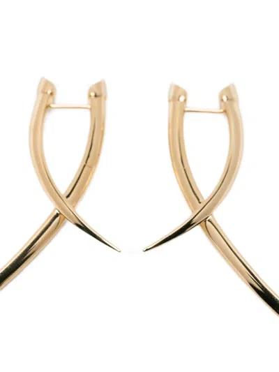 Shaun Leane Sabre Statement Crossover Earrings In Gold