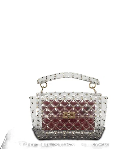 Pre-owned Valentino Garavani Rockstud-detail Handle Bag In White