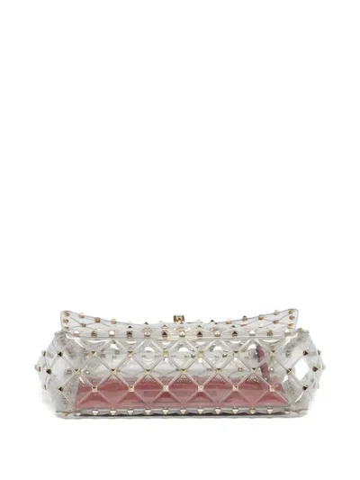 Pre-owned Valentino Garavani Rockstud-detail Handle Bag In White