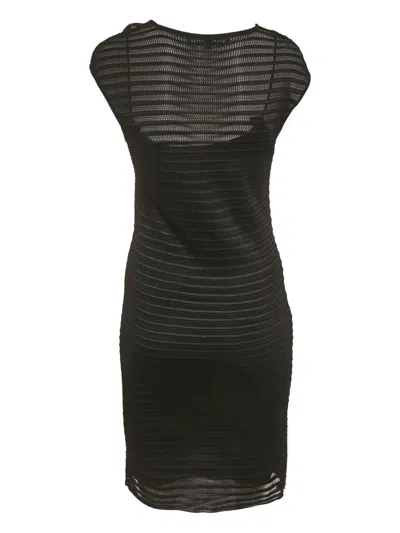 Pre-owned Polo Ralph Lauren Vintage Knitted Mini Dress In Black