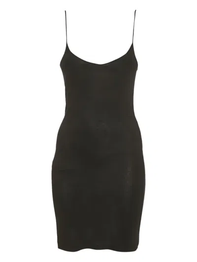 Pre-owned Polo Ralph Lauren Vintage Knitted Mini Dress In Black