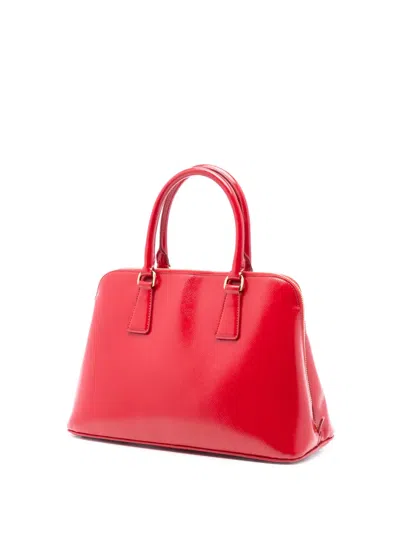 Pre-owned Prada 2010-2025 Medium Saffiano Vernice Promenade Satchel In Red