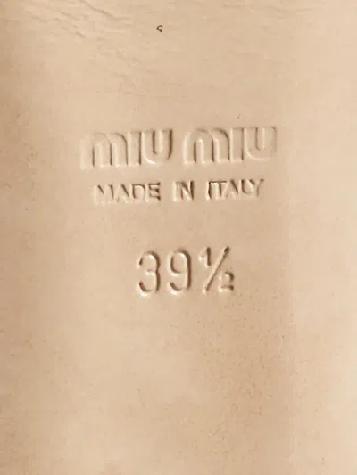 Pre-owned Miu Miu Bow-embellishment Ballet Flats In Green