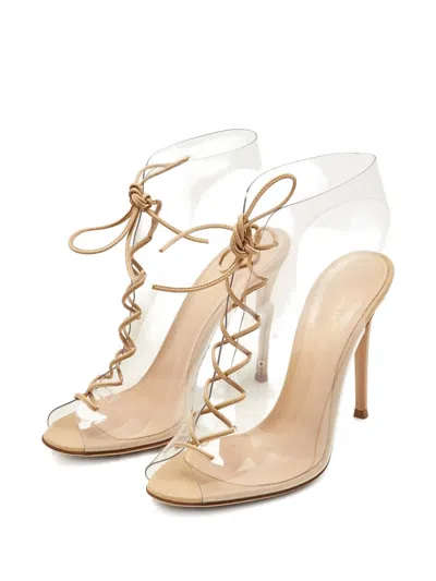 Pre-owned Gianvito Rossi Helmut Lace-up Sandals In Neutral