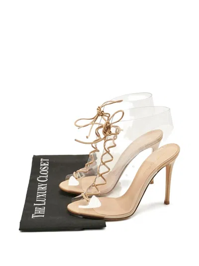 Pre-owned Gianvito Rossi Helmut Lace-up Sandals In Neutral