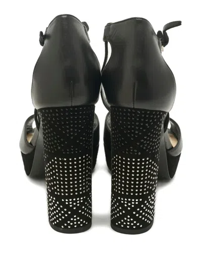 Pre-owned Dior Rainbow Stellar Block-heel Sandals In Black