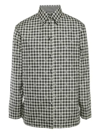 Pre-owned Fendi Houndstooth-pattern Shirt Jacket In White