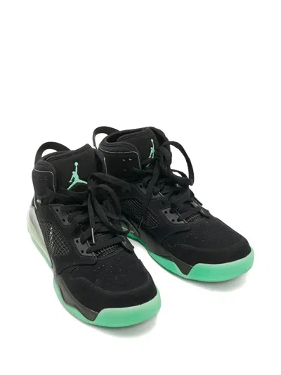 Pre-owned Jordan Leather High-top Sneakers In Black