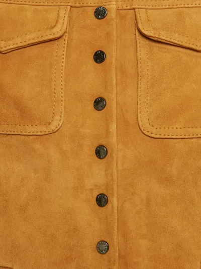 Pre-owned Zadig & Voltaire Suede Buttoned Jacket In Brown