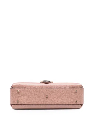 Pre-owned Gucci 2016-2025 Small Dollar Calfskin Interlocking G Satchel In Pink