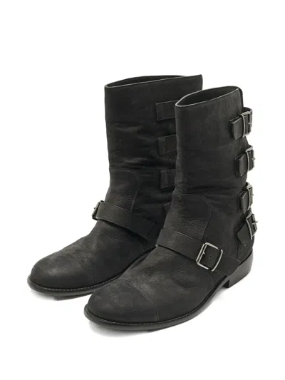 Pre-owned Giuseppe Zanotti Buckle-details Leather Boots In Black