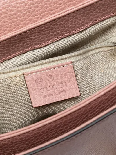 Pre-owned Gucci 2016-2025 Small Dollar Calfskin Interlocking G Satchel In Pink