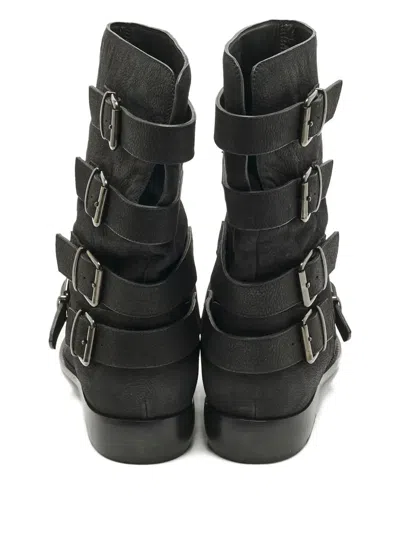 Pre-owned Giuseppe Zanotti Buckle-details Leather Boots In Black