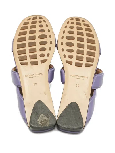 Pre-owned Bottega Veneta Leather Strap Sandals In Purple