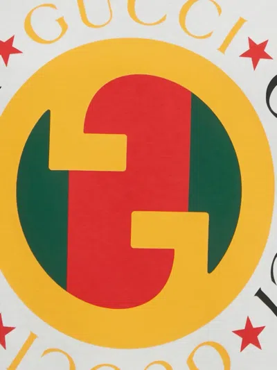 Pre-owned Gucci Interlocking Gg Print T-shirt In White