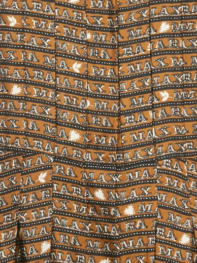 Pre-owned Max Mara Emmy Printed Silk Midi Dress In Brown