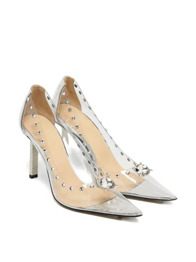 Pre-owned Mach&mach Rhinestone-embellished Pumps In White