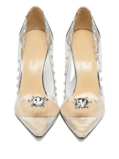 Pre-owned Mach&mach Rhinestone-embellished Pumps In White