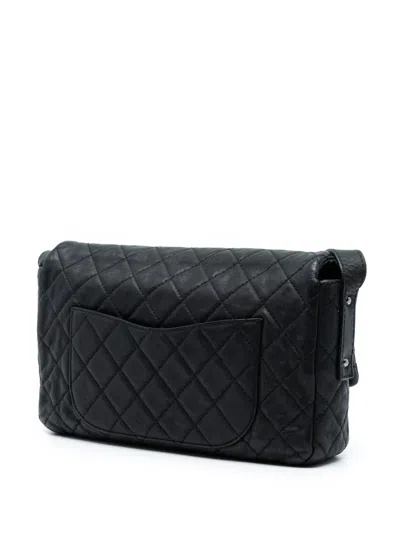 Pre-owned Chanel 2009-2010 Quilted Calfskin Reissue 2.55 Easy Messenger Flap Crossbody Bag In Black