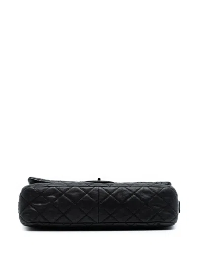Pre-owned Chanel 2009-2010 Quilted Calfskin Reissue 2.55 Easy Messenger Flap Crossbody Bag In Black