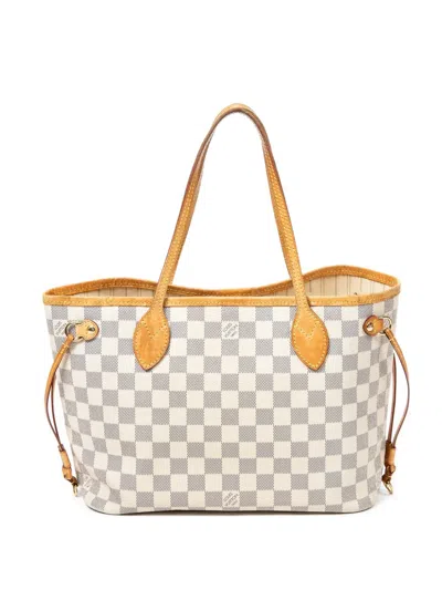 Pre-owned Louis Vuitton 2010 Neverfull Pm Tote Bag In White