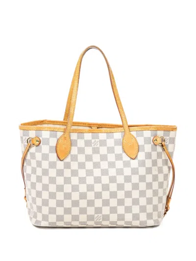 Pre-owned Louis Vuitton 2010 Neverfull Pm Tote Bag In White