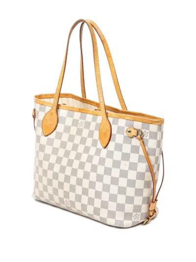 Pre-owned Louis Vuitton 2010 Neverfull Pm Tote Bag In White