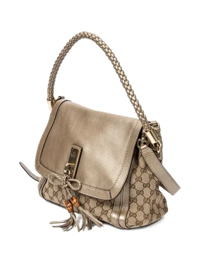 Pre-owned Gucci Bella Flap Patterned Shoulder Bag In Neutral